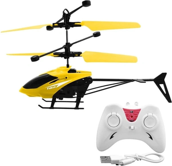 Kids Flying Helicopter with Remote Control (Multicolour) - 19 cm x 6 cm, Multicolour